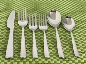 Hampton Forge ELLA Stainless Tomodachi Hammered 18/10 Flatware CHOICE E15VG - Picture 1 of 28