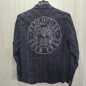 Raw State Clothing Company 83 Heritage Button Down Shirt Mens L Black - Picture 1 of 8