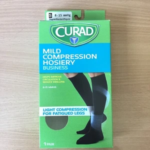 Curad Mild Compression Sock Hosiery Small 8-15 mmHg - Black - 1 Pair Business - Picture 1 of 4