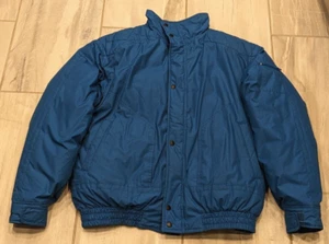 Vintage St. Johns Bay gefütterte Daunenjacke für Herren Größe Large Tall LT blau Reißverschluss Mantel - Bild 1 von 12