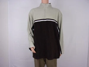 Beverly Hills Polo Club Quarter-Zip Long Sleeve Sweater  SIZE: XL    CREAM/BROWN - Picture 1 of 2