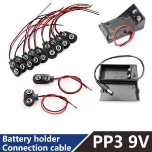 9 Volt Battery Holder Battery Snap Clip Snap On Connector 6.5/10/15cm Cable Lead - Picture 1 of 21