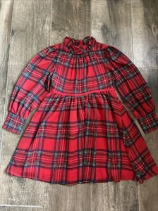 Janie And Jack Girls Dress Size 7 Red Plaid Christmas Holiday EUC - Picture 1 of 4