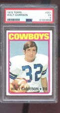 1972 Topps #301 Walt Garrison PSA 5 Graded Football Card NFL HIGH NUMBER Cowboys