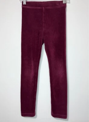 Crewcuts Girls Solid Velvet Leggings 6 Cotton Burgundy Elastic Waist Pull On - Image 1 of 3