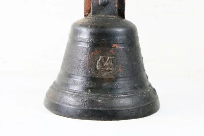 Campana de bronce antigua de bronce para mayordomos de entrada de tienda inglesa con accesorios de acero Foto 1 de 4