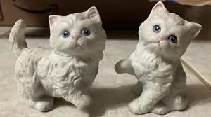 COPPIA statuine porcellana gatto gattino bianco Homco vintage made in Japan - Foto 1 di 7