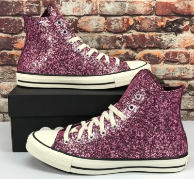 Converse All Star Orchid Abyss Egret High Top Sparkle Shoes Women’s Size 8.5 NEW - Image 1 of 4