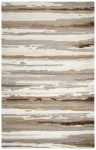 8x10 Rizzy Rugs Beige Striped Rows Wool Abstract Area Rug VOG101 - Aprx 8' x 10' - Picture 1 of 2