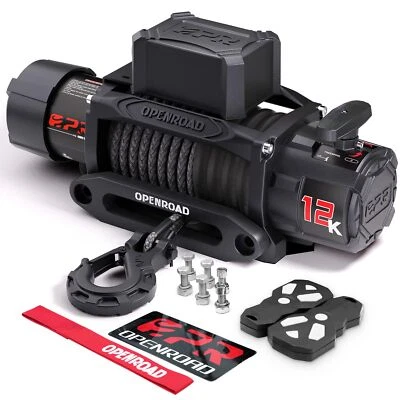 OPENROAD Electric Winch 10000LB 12000LBS 13500LBS Winch 4WD Trailer Jeep Truck - Image 1 of 4