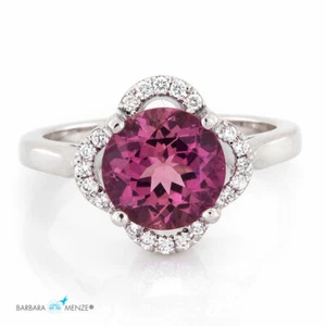 Ring by Barbara Menze 750/- Weißgold rosa Turmalin 20 Brillanten RW 54 (22191) - Bild 1 von 12