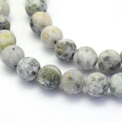  Achat Perlen Natur Crazy Achatstein 8mm Weiss Edelstein Schmucksteine G630 - Bild 1 von 3