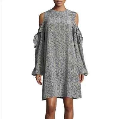 Robert Rodriguez Cold-Shoulder Silk Mini Dress - Image 1 of 4