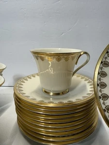 Lenox CLARION Gold Mark Footed Cups and Saucers Set Of 11 - RETIRED 1976 - Picture 1 of 5