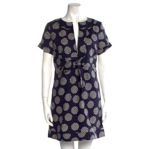 Vestido recto rojo Valentino azul blanco lunares diseñador talla aprox 12/XL - Imagen 1 de 8