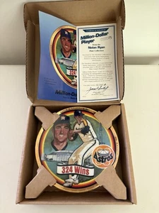Nolan Ryan 324 Wins Plate 23K Gold Border Hamilton Collection Astros - Picture 1 of 2