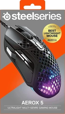 SteelSeries Aerox 5 RGB kabelgebundene Gaming-Maus 18 000 DPI (MPN) Ultralight - Bild 1 von 4
