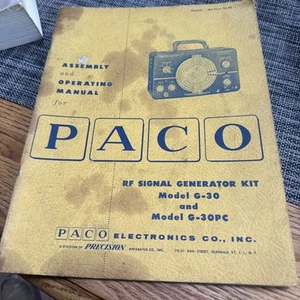 Vintage PACO Model G-30W Generator sygnału RF Instrukcja obsługi - Zdjęcie 1 z 2
