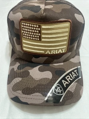 Gorra Ariat Para Hombres B-Fit Escudo Logo Malla Espalda Snapback Sombrero Foto 1 de 4