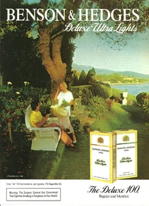 Benson & Hedges Deluxe 100 cigarrillos 1984 anuncio impreso vintage anuncio de los 80 - Imagen 1 de 1