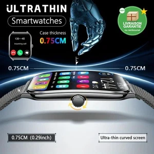 Montre Connectée SmartWatch Intelligente Android iOS Ultra Fine Bluetooth Sport - Photo 1/15