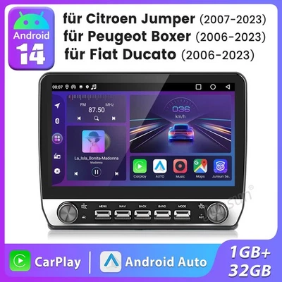 Für Fiat Ducato Citroen Jumper Peugeot Boxer Android14 Carplay Autoradio GPS Nav - Bild 1 von 4