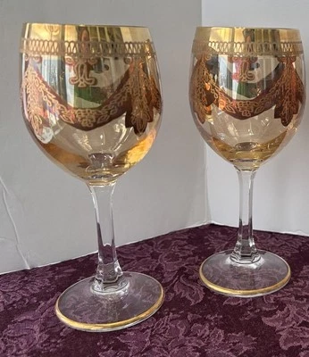 VTG J Preziosi Lavorato A Mano Iridescent Gold Glass Murano Italy Crystal -2 - Image 1 of 4