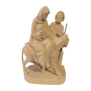 Holy Family Wood Carving Joseph Mary Jesus Christmas Holiday 2.75 Inch Figurine - Picture 1 of 6