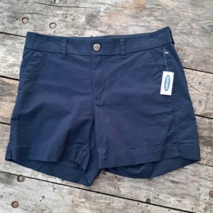 NEW Old Navy Everyday Shorts Women's Size 6 Blue Khaki Navy Small Uniform Chino - Picture 1 of 8