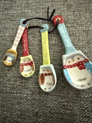 Measuring Spoons (4) Ceramic Owl by Pier 1 - Image 1 of 4