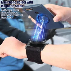 Wristband Phone Grip Flexible Arm Band Stand 360-degree Rotatable Holder - Photo 1 sur 11