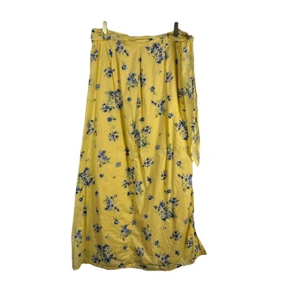 Falda Midi De Colección April Cornell Algodón M Amarilla Forrada Floral Cottagecore Boho Foto 1 de 4