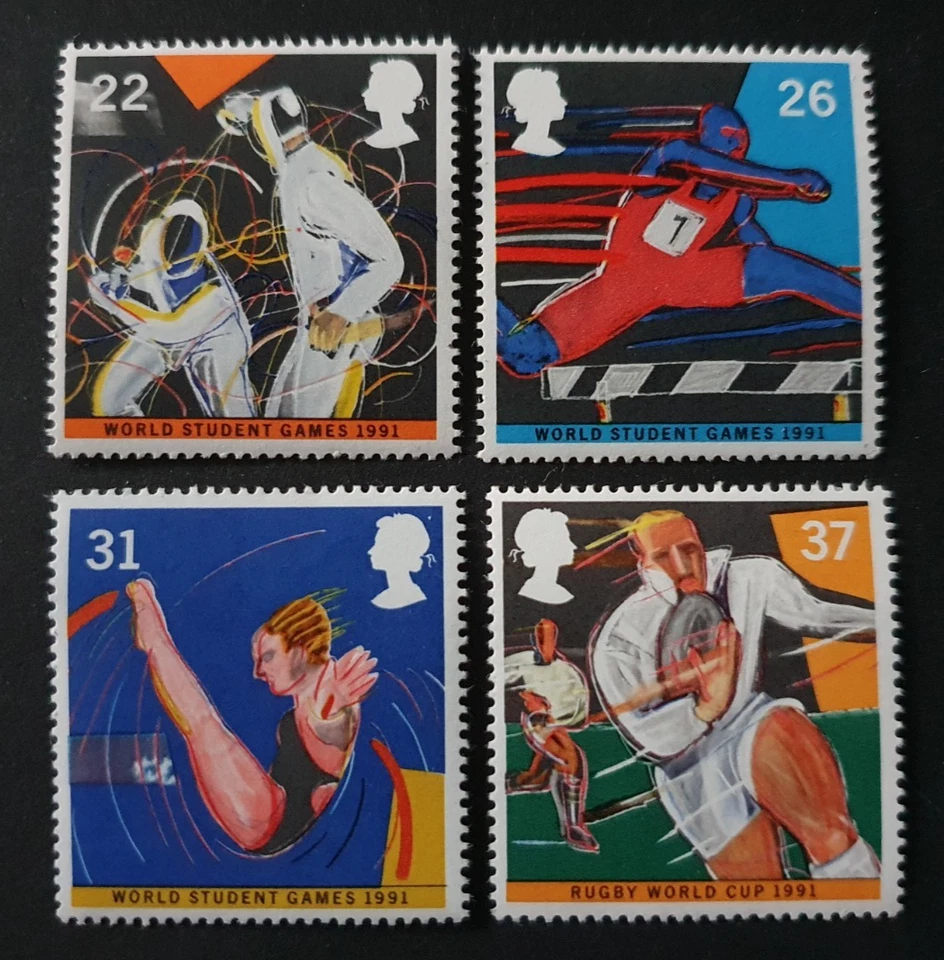 1991 GREAT BRITAIN GB UK WORLD STUDENT GAMES WORLD CUP RUGBY VF MNH - Image 1 of 1