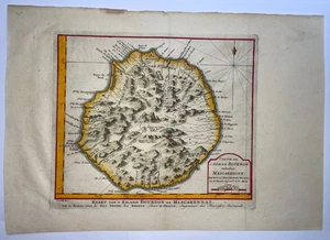 REUNION ISLAND BOURBON 1749 NICOLAS BELLIN NICE ANTIQUE MAP 18TH CENTURY - Picture 1 of 7