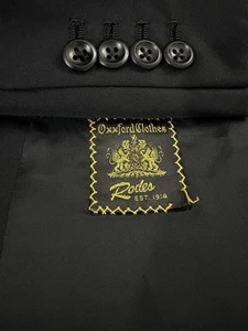 Blazer Oxxford Clothes Para Hombres Chaqueta de Lana Negra A Medida Doble Ventilación 48 Largo Alto - Imagen 1 de 13