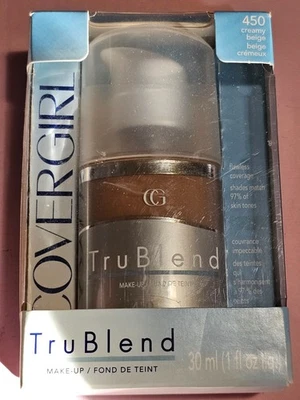 CoverGirl Trublend Liquid Foundation #450  Creamy BEIGE, ORIGINAL FORMULA NEW. - Image 1 of 3
