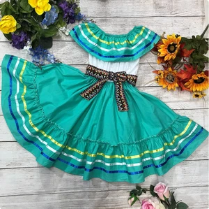 Unik Girl's Fancy Traditional Mexican Cinco De Mayo Fiesta Dress Size 14 - Picture 1 of 3