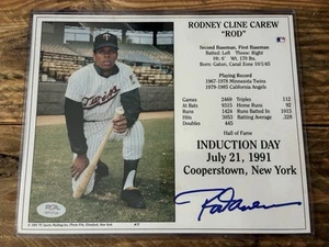 Rod Carew Signed Baseball Hall of Fame HOF Induction Day 8x10 Photo Auto PSA - Picture 1 of 2