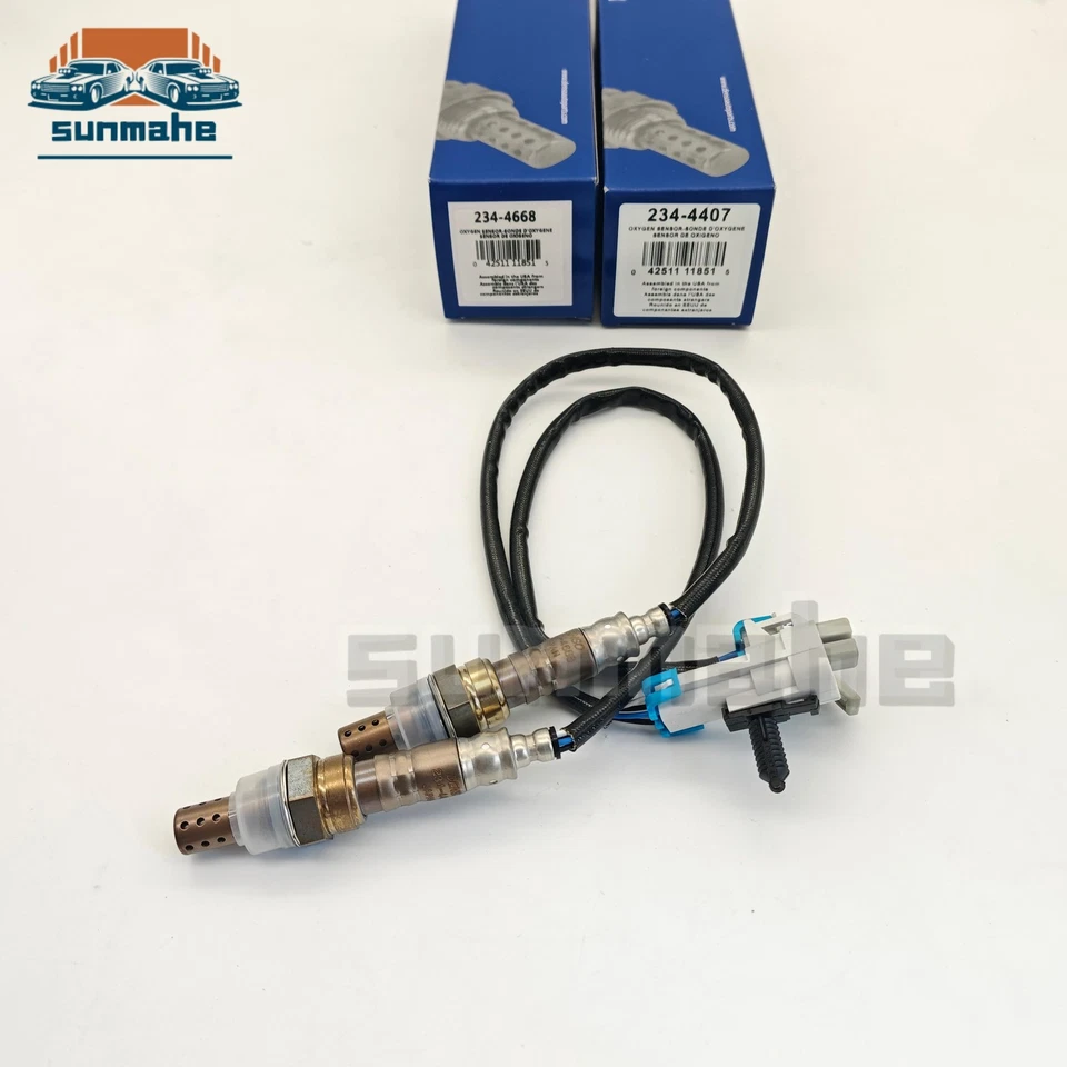 2X DENSO Up&Down Oxygen O2 Sensor 234-4668 234-4407 For Cadillac Chevy GMC Buick Foto 1 de 4