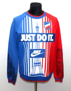 C0 NEW NIKE City Version Multicolor Splicing Red & Blue SWEATSHIRT Sz S $175 - Picture 1 of 8