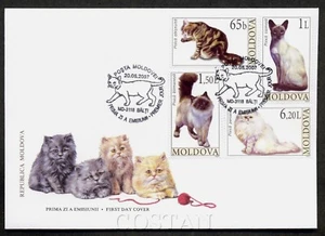 2007 Cats,wool ball,Birmanese,Siamese,Chats,Gattos,Katze,Pisici,Moldova,586,FDC - Picture 1 of 1