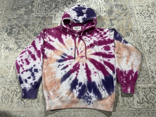 OFF WHITE Felpa con cappuccio avorio logo Ella pullover tie dye donna taglia S