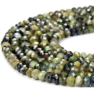 Turmalina Verde Natural AA Micro Facetada Ronda 3X2MM 4X3MM Cuentas Sueltas (P87) - Imagen 1 de 3