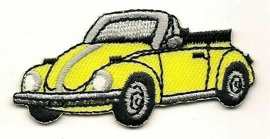 Yellow Convertible Beetle Vehicle Car Facing left Embroidered Patch - Image 1 of 1