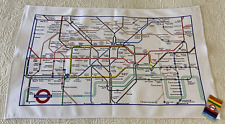 Tea Towel w London Underground Rail Map Pattern 100% Cotton Train Tube Gift Idea