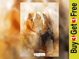 Clotho, Lachesis, and Atropos Three Sisters of Fate Oil Painting Print 5"x7" - Picture 1 of 6