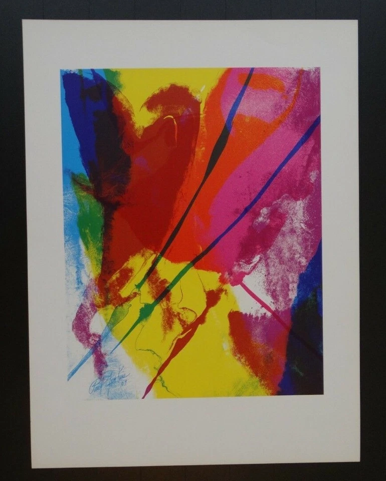 Paul Jenkins, Phenomena Tide Finder 1969, Litografía Firmada Placa Original Foto 1 de 3