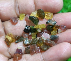 38 Pcs Lot Size 7-11 MM Amazing Multi Tourmaline Raw Loose Gemstone For Jewelry - Picture 1 of 7