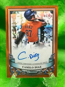 Camilo Diaz /75 - Orange CHROME AUTO - 2024 Bowman Sterling Huston Astros PA-CD - Picture 1 of 11