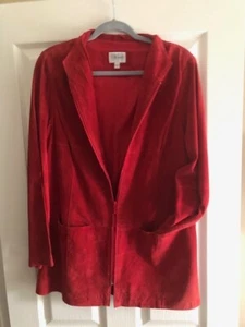 Willi Smith Damen Wildleder Lederjacke rot Reißverschluss gefüttert Größe M - Bild 1 von 4